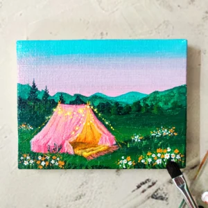 Camping tent painting