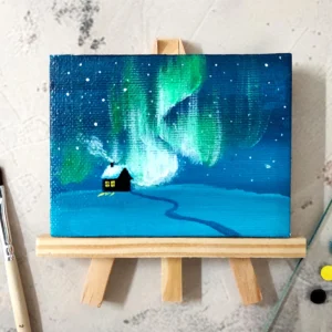 Northern lights painting