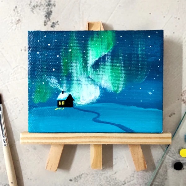 Northern lights painting