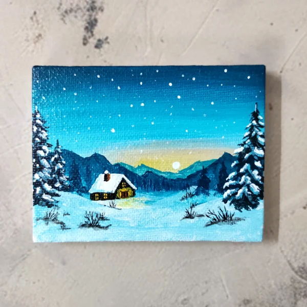 Winter scene painting